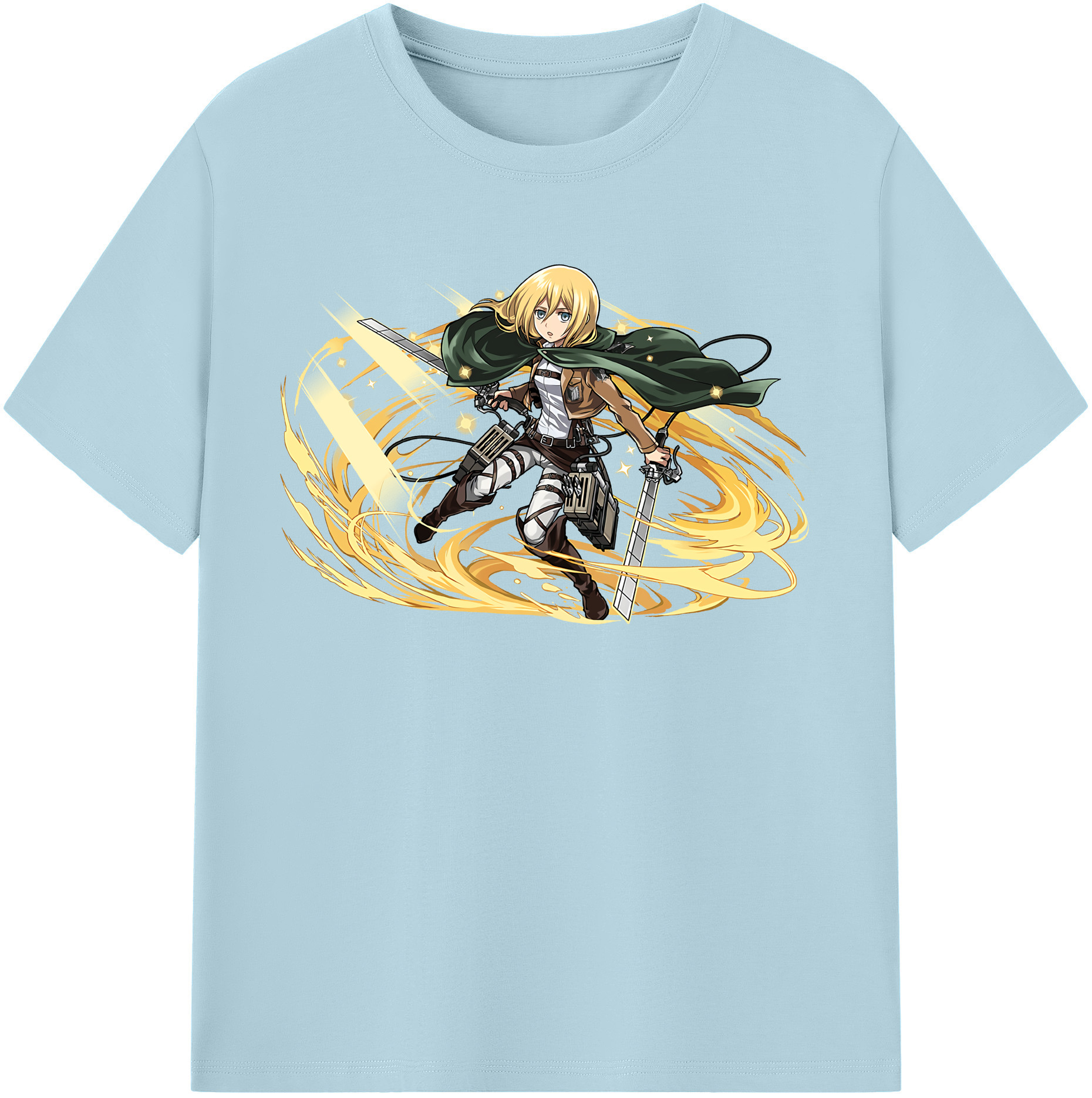 （画像用） 進撃の巨人 クリスタ·レンズ Attack on Titan Christa Lenz 綿100％半袖Tシャツ（フロントプリント）
